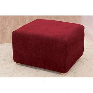 Sure Fit Stretch Honeycomb Ruby Ottoman Slipcover