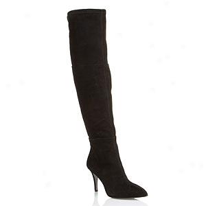 Tahari Ali Black Suede Over The Knee Boot