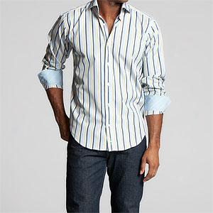 Tailorbyrd Blue Multi Striped Woven Shirt