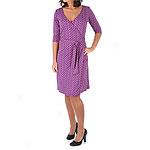 Tammy Mars Linked Circle Print Knit Wrap Dress