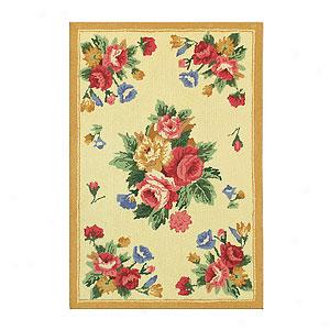 The Rug Market Le Fleur Light Yellow Cotton Rug