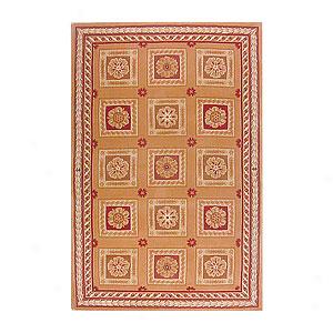The Rug Vend Odeon Gold & Coral Wool Rug