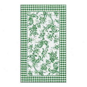 The Rug Market Rooster Toile Green Wool Rug