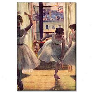 Three Dancers In A Practice Room Canvas By Degas