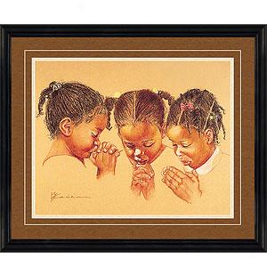 Three Girls Praying Framed Print