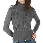 Tiamo Cable Knit Turtleneck Sweater