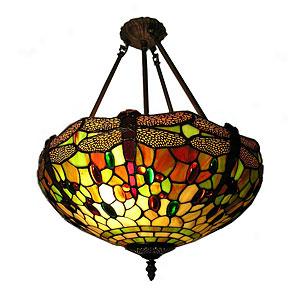 Tiffany Orange Dragonfly Ceiling Lamp