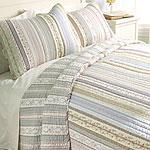 Timeless Striped Cotton Quilt And Sham Set