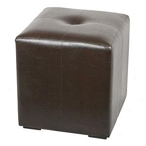 Tobacco Brown Faux Leather Ottoman