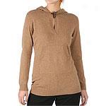 Tracy M. Silk And Angora Blend Hooded Sweater