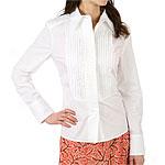 Tracy M.tuxedo Pleated Stretch Blouse