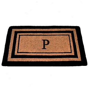 Triple Black Border Mongrammed P Doormat