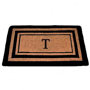 Triple Black Limit Mongrammed T Doormat