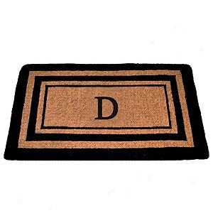 Triple Black Border Mongrammed D Doormat