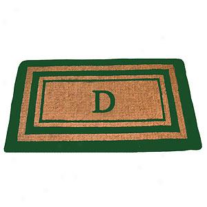 Triiple Green Border Monogrammed D Dormat