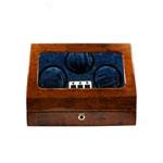 Triple Slot Watch Winder In Faux Oak & Ivory