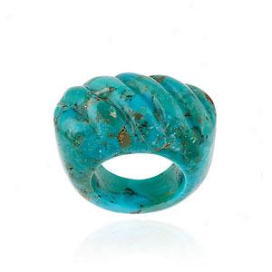 Turquoise Ribbed Ring