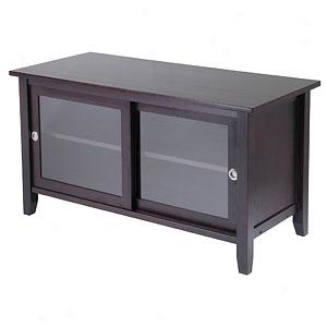 Tv Media Stand With Sliding Glass Doors