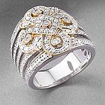 Two-tone 14k White Gold Diamond Fashion Ring