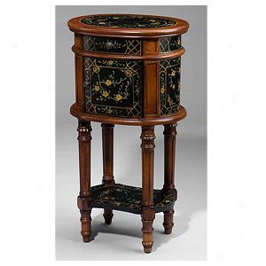 Two Tone Hand Painted Rundle Forest End Table