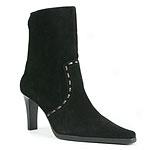 Unisa Keith Black Suede Whipstitched Ankle Boot