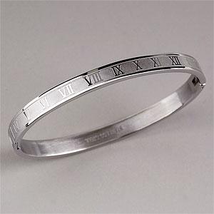 Unisex Stainless Steel Roman Numeral Bracelet