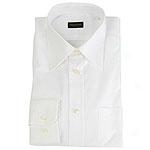 Vakentibo Solid White Punctilio Collar Dress Shirt