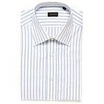 Valentino White And Light Blue Striped Dress Shirt