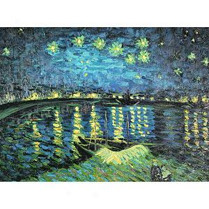 Van Gogh Starry Night Over The Rhone Oil Painting