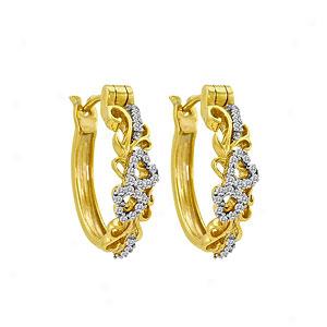 Vermeil 0.25 Cttw. Diamond Hoop Earring