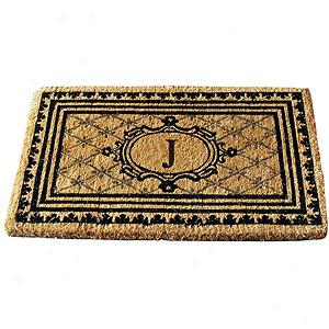 Versailles Black Monogrammed J Doormat