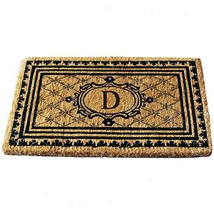 Versailles Black Monogrammed D Doormat