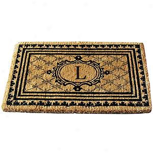 Versailles Black Monogrammed L Doormat