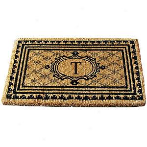 Versailles Black Monogrammed T Doormat