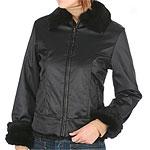 Via Spiga Black Imsulated Jacket With Fur Trim