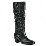 Via Spiga Bow Tall Shaft Leather Slouch Boot