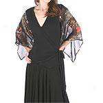 Wdny Black Silk Modal Top With Paisley Sleeves