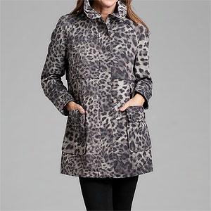 Weatherproof Leopard Empire Waist Ditch Coat