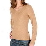 Wendy B. 2-ply Cashmere Rolled V-neck Sweater