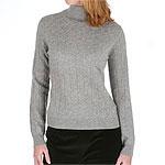Wendy B. Cabl3 Knit Cashmere Turtleneck Sweater