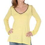 Whim Beaded Cotton Knit V-neck Tuunic