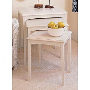 White Bead Board Nesting Tables