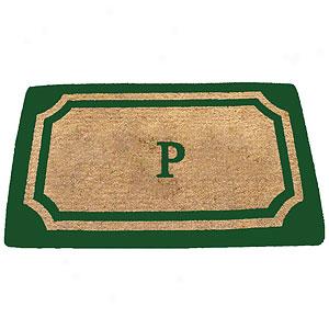 Wiliknson Green Monogrammed P Doormat