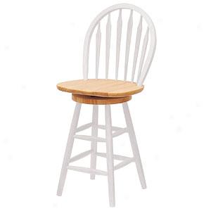 Woodhill White Wood Swivel Stool