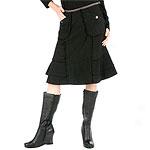 Yesterday Never Dies Black Cottno Flared Skirt