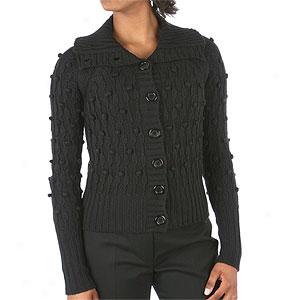 Zoe D Popcorn Join Button Front Sweater