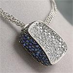 Zydo Designer 18k Blue Sapphire & Diamond Pendant
