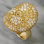Zydo Designer 18k Diamond & Yellow aSpphire Ring
