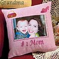 #1 Mom Picture Pocket Pillow