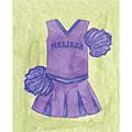 Cheerleader  Canvas - Purple/blue Uniform - Choose Framed Or Unframed